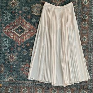 Sheer Pleated Maxi Skirt